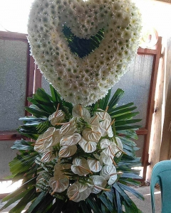 A White heart Floral